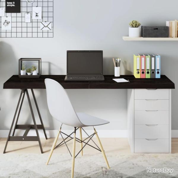 Dessus de table marron fonc� bois ch�ne massif trait� alsavelo