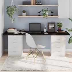 Dessus de table marron fonc&eacute; bois ch&ecirc;ne massif trait&eacute; alsavelo