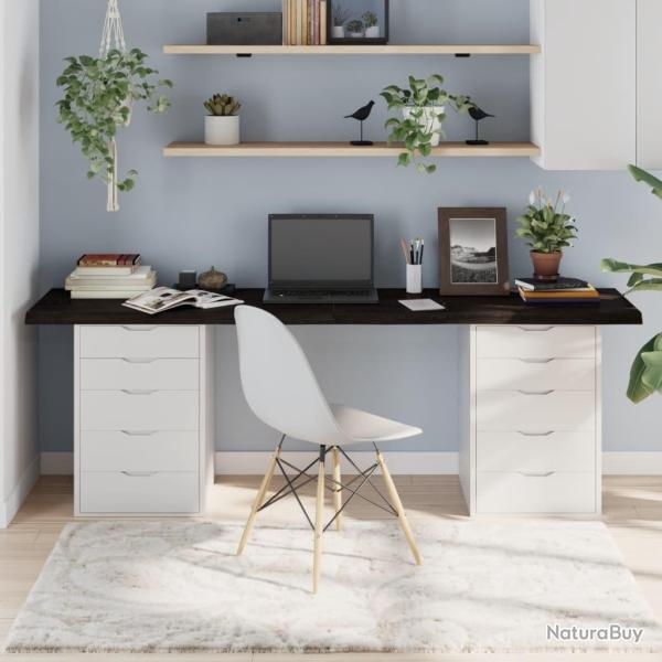 Dessus de table marron fonc� bois ch�ne massif trait� alsavelo