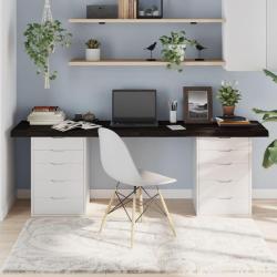 Dessus de table marron fonc&eacute; bois ch&ecirc;ne massif trait&eacute; alsavelo