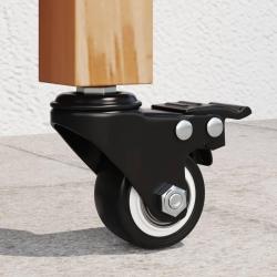 Roues pivotantes 4 pcs noir 35 mm fer