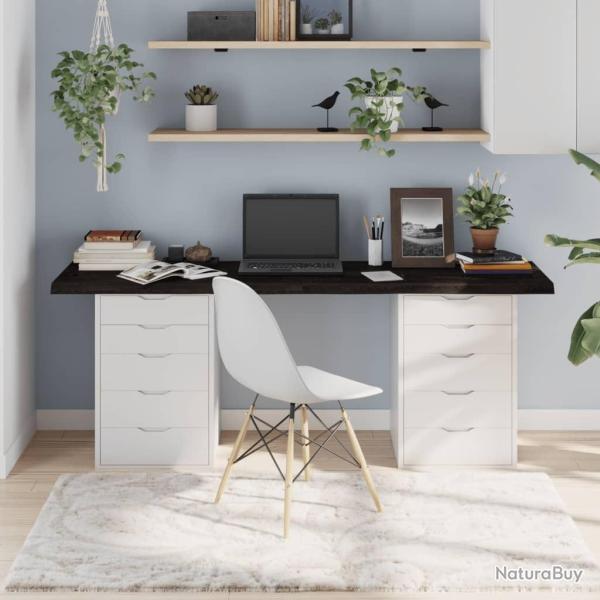 Dessus de table marron fonc� bois ch�ne massif trait� alsavelo