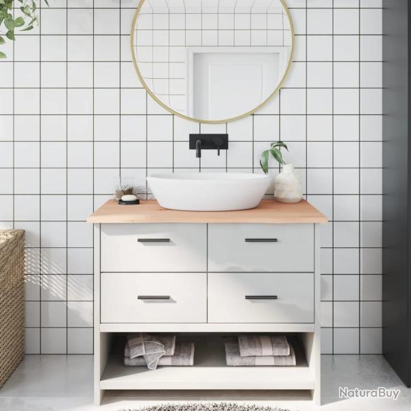 Comptoir de salle de bain 100x60x2 cm bois massif non trait�