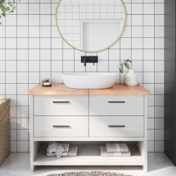 Comptoir de salle de bain marron 120x50x(2-4) cm bois trait&eacute;