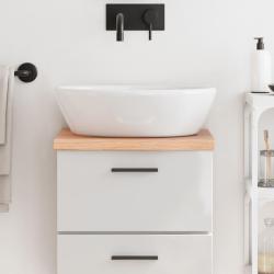 Comptoir de salle de bain marron 40x40x(2-4) cm bois trait&eacute;