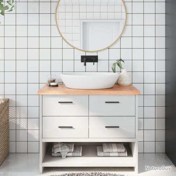 Comptoir de salle de bain marron 100x40x(2-4) cm bois trait�
