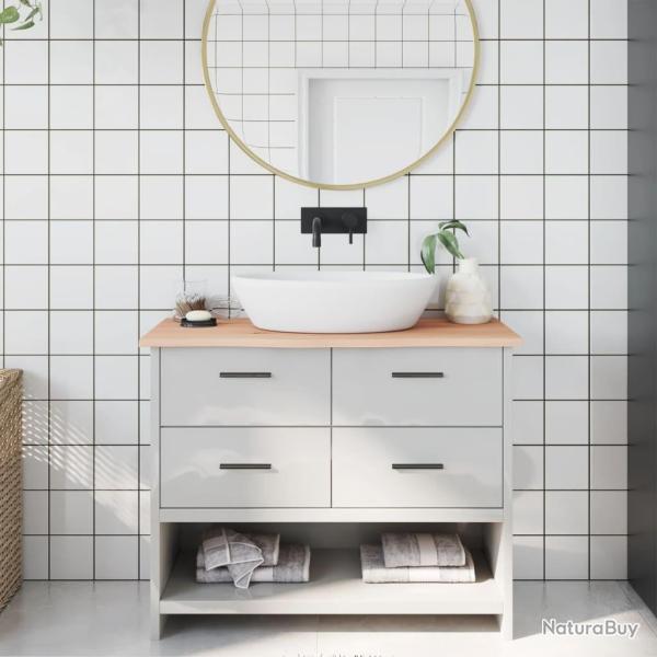 Comptoir de salle de bain 100x30x2 cm bois massif non trait�