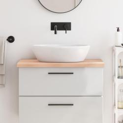 Comptoir de salle de bain 80x50x(2-4) cm bois massif non trait&eacute;