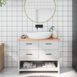 Comptoir de salle de bain marron clair 100x30x2 cm bois trait&eacute;