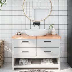 Comptoir de salle de bain marron 120x60x(2-6) cm bois trait&eacute;