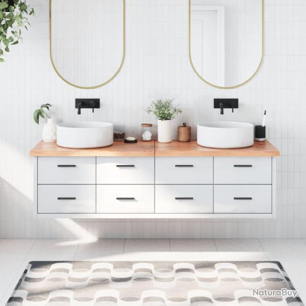 Comptoir de salle de bain marron 180x50x(2-4) cm bois trait�