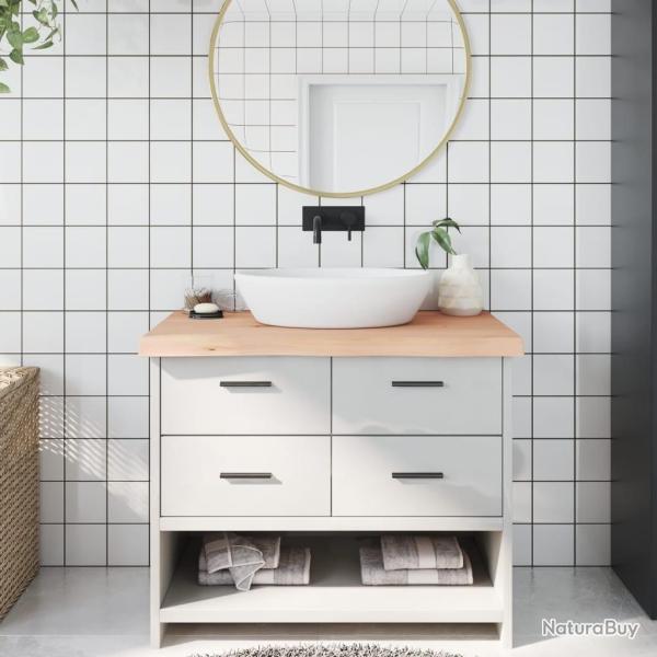 Comptoir de salle de bain 100x50x(2-6)cm bois massif non trait�