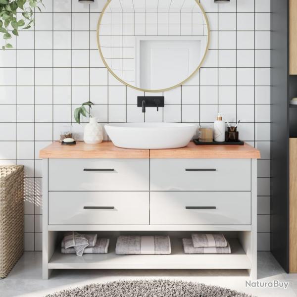 Comptoir de salle de bain marron 140x60x(2-6) cm bois trait�