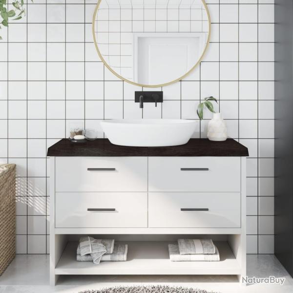 Comptoir de salle de bain marron fonc� bois massif trait�