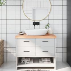 Comptoir de salle de bain marron 100x40x(2-6) cm bois trait&eacute;
