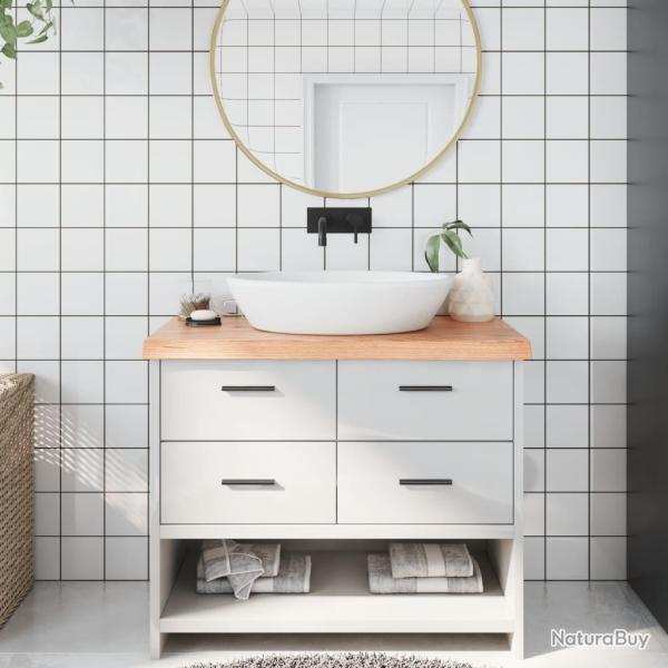 Comptoir de salle de bain marron 100x40x(2-6) cm bois trait�