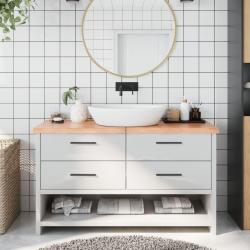 Comptoir de salle de bain marron 140x60x(2-4) cm bois trait&eacute;