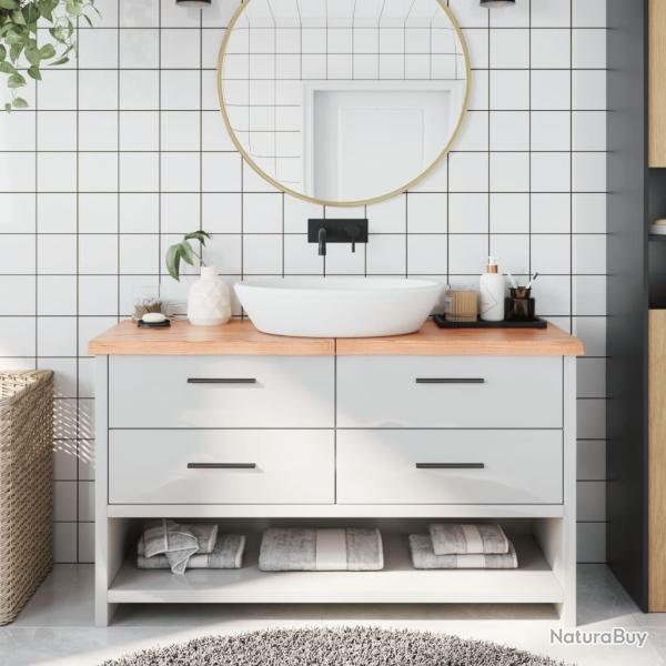 Comptoir de salle de bain marron 140x60x(2-4) cm bois trait�