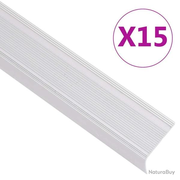 Nez de marche forme en L 15 pcs aluminium 90 cm argent�
