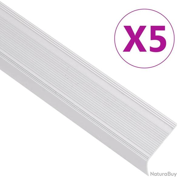 Nez de marche forme en L 5 pcs aluminium 100 cm argent�