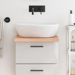 Comptoir de salle de bain marron 40x60x(2-4) cm bois trait&eacute;