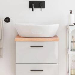 Comptoir de salle de bain marron 40x30x(2-4) cm bois trait&eacute;