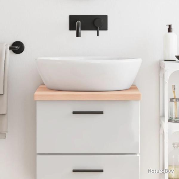 Comptoir de salle de bain 40x50x(2-4)cm bois massif non trait�