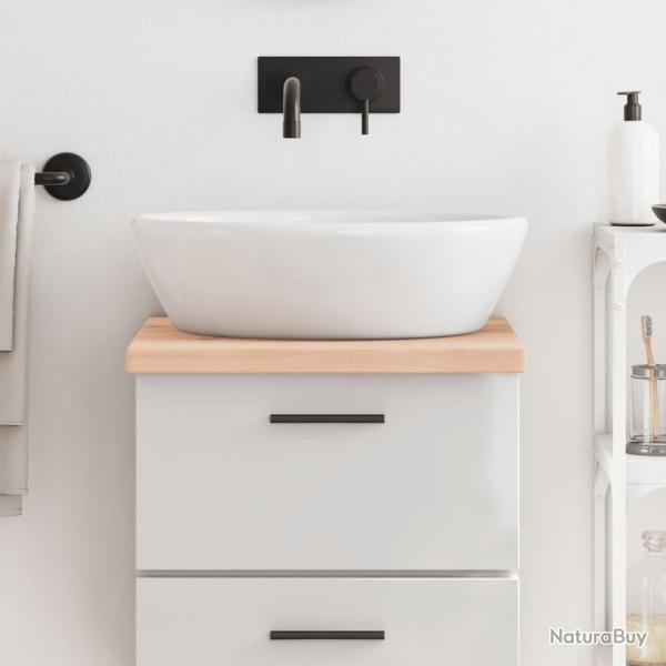Comptoir de salle de bain 40x60x(2-4) cm bois massif non trait�