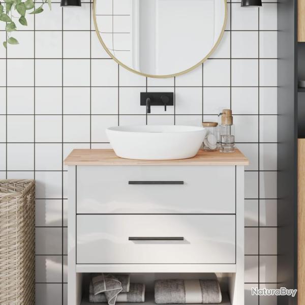 Comptoir de salle de bain 80x40x1,5 cm bois massif de h�tre