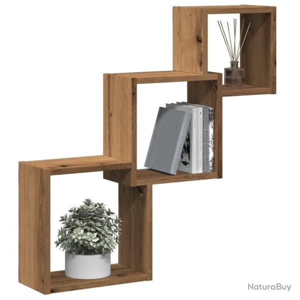 �tag�res murales forme de cube ch�ne artisanal bois ing�nierie alsavelo