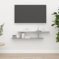 &Eacute;tag&egrave;re TV murale Gris b&eacute;ton 125x18x23 cm Bois d'ing&eacute;nierie alsavelo