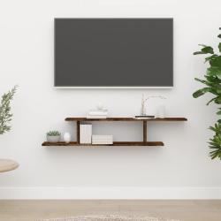 &Eacute;tag&egrave;re TV murale Ch&ecirc;ne fum&eacute; 125x18x23 cm Bois d'ing&eacute;nierie alsavelo