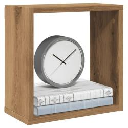 &Eacute;tag&egrave;res cube murales 2 pcs ch&ecirc;ne artisanal bois ing&eacute;nierie alsavelo