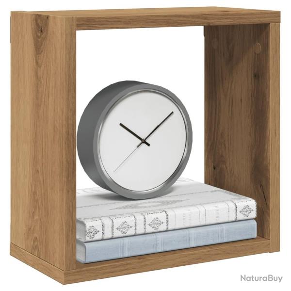 �tag�res cube murales 2 pcs ch�ne artisanal bois ing�nierie alsavelo