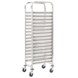 Chariot de cuisine pour 16 plateaux 38x55x163 cm Inox alsavelo