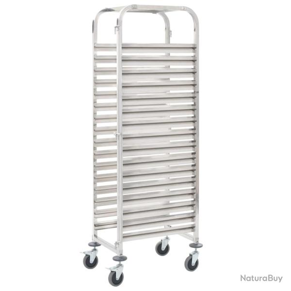 Chariot de cuisine pour 16 plateaux 38x55x163 cm Inox