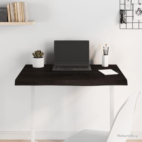 Dessus de table marron fonc� bois ch�ne massif trait�