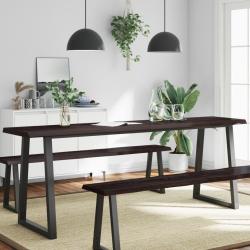 Dessus de table bois massif trait&eacute; bordure assortie alsavelo