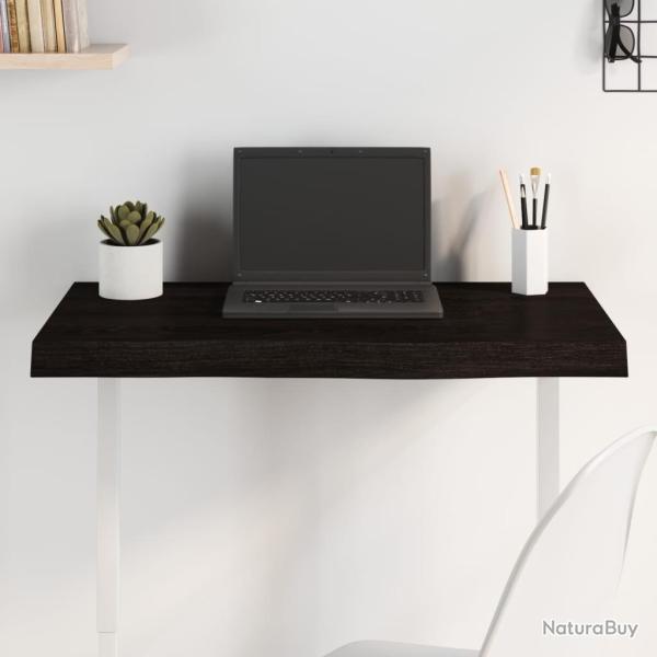 Dessus de table marron fonc� bois ch�ne massif trait� alsavelo