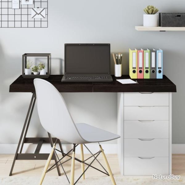 Dessus de table marron fonc� bois ch�ne massif trait� alsavelo