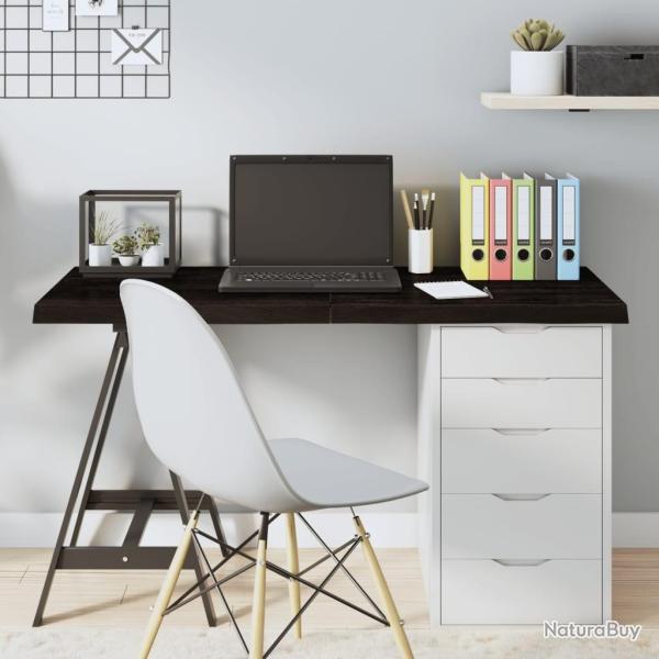 Dessus de table marron fonc� bois ch�ne massif trait� alsavelo