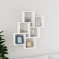 &Eacute;tag&egrave;re murale cube Blanc 78x15x93 cm Bois d'ing&eacute;nierie alsavelo