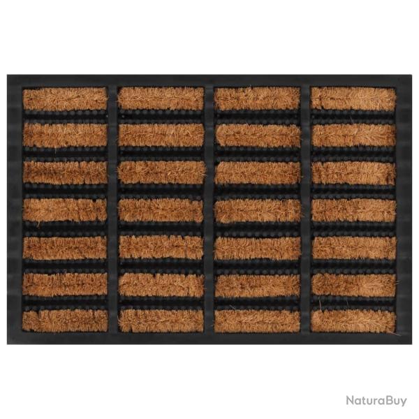 Paillasson rectangulaire 40x60 cm caoutchouc et fibre de coco