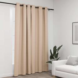 Rideau occultant aspect de lin avec oeillets beige 290x245 cm alsavelo