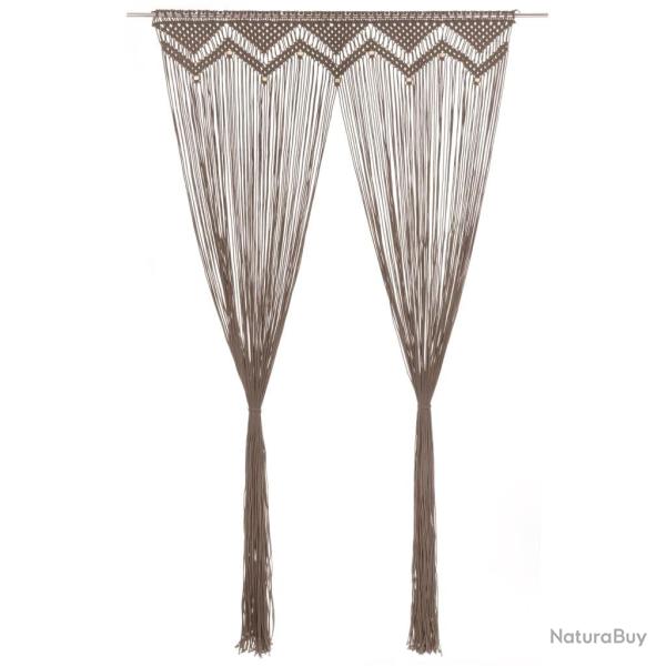 Rideau en macram� Taupe 140x240 cm Coton