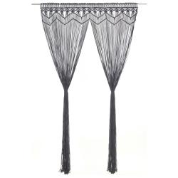 Rideau en macram&eacute; Anthracite 140x240 cm Coton alsavelo