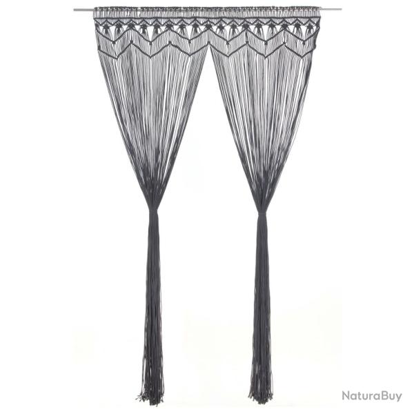 Rideau en macram� Anthracite 140x240 cm Coton