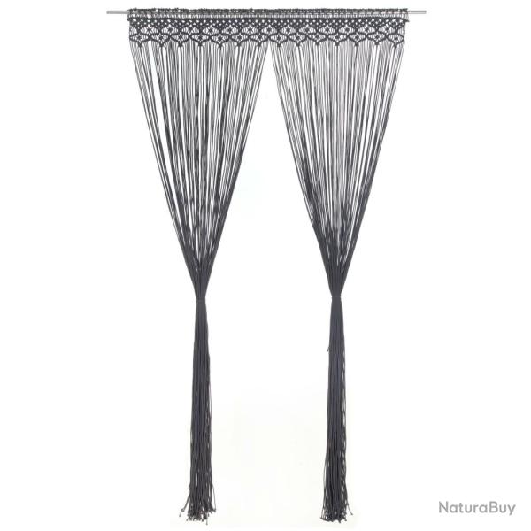 Rideau en macram� Anthracite 140x240 cm Coton