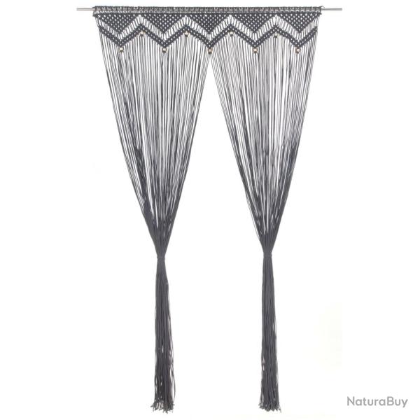 Rideau en macram� Anthracite 140x240 cm Coton