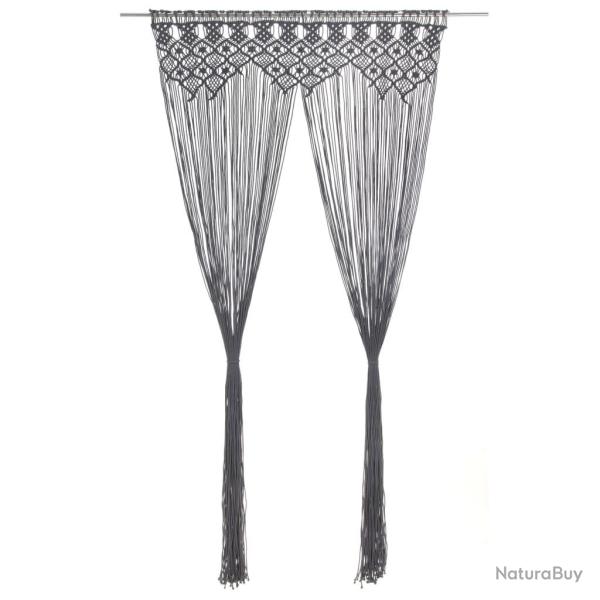 Rideau en macram� Anthracite 140x240 cm Coton